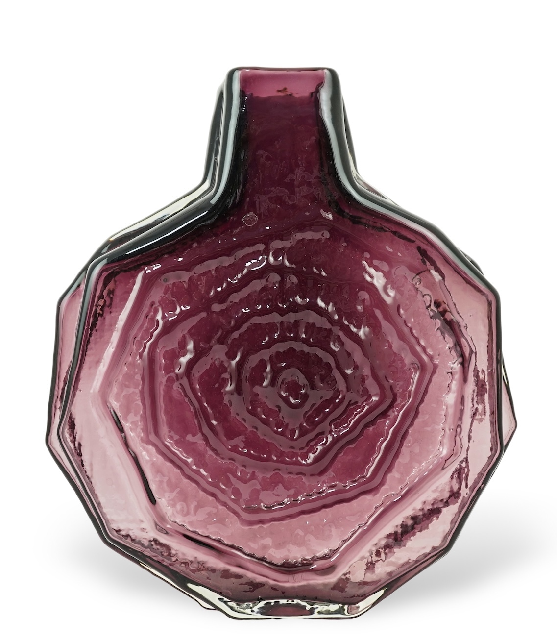 Whitefriars: A Textured range 'Banjo' vase designed by Geoffrey Baxter